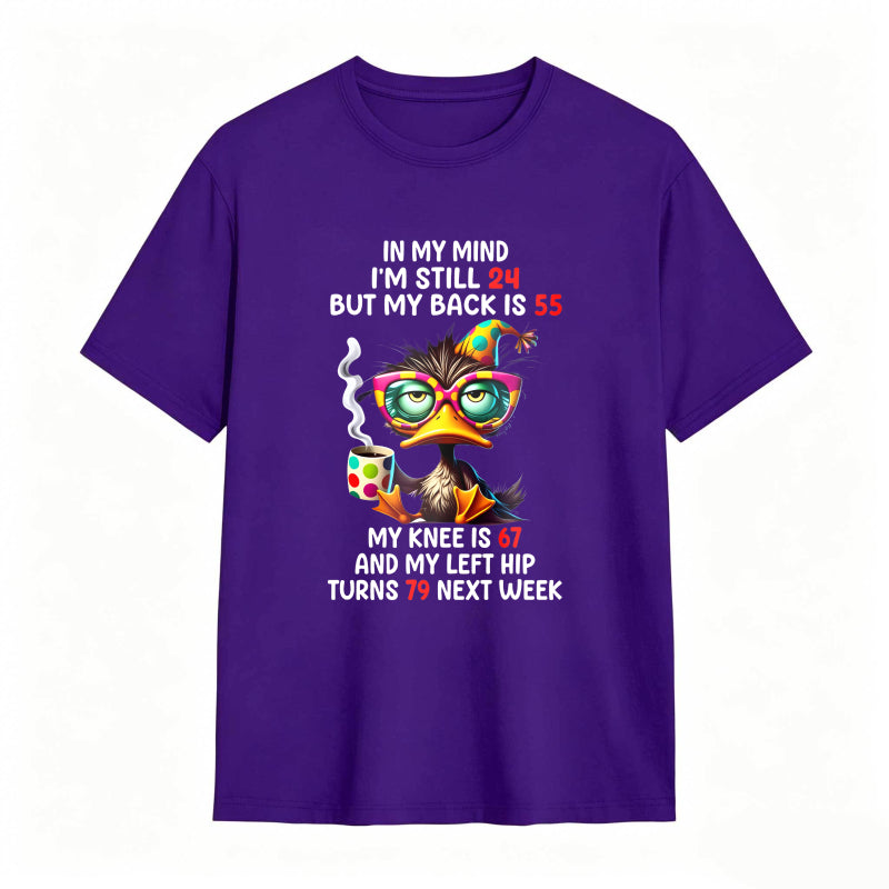 Duck With Glasses And Text About Age And Body Parts Unisex Classic T-shirt