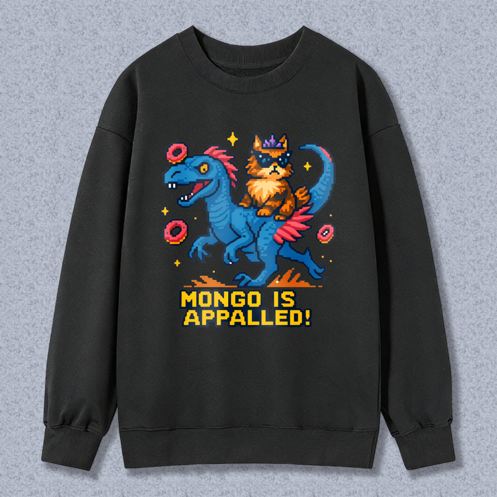 Wardrobecart Dinosaur And Cat With Donuts Mongo Is Appalled Unisex Classic Sweatshirt