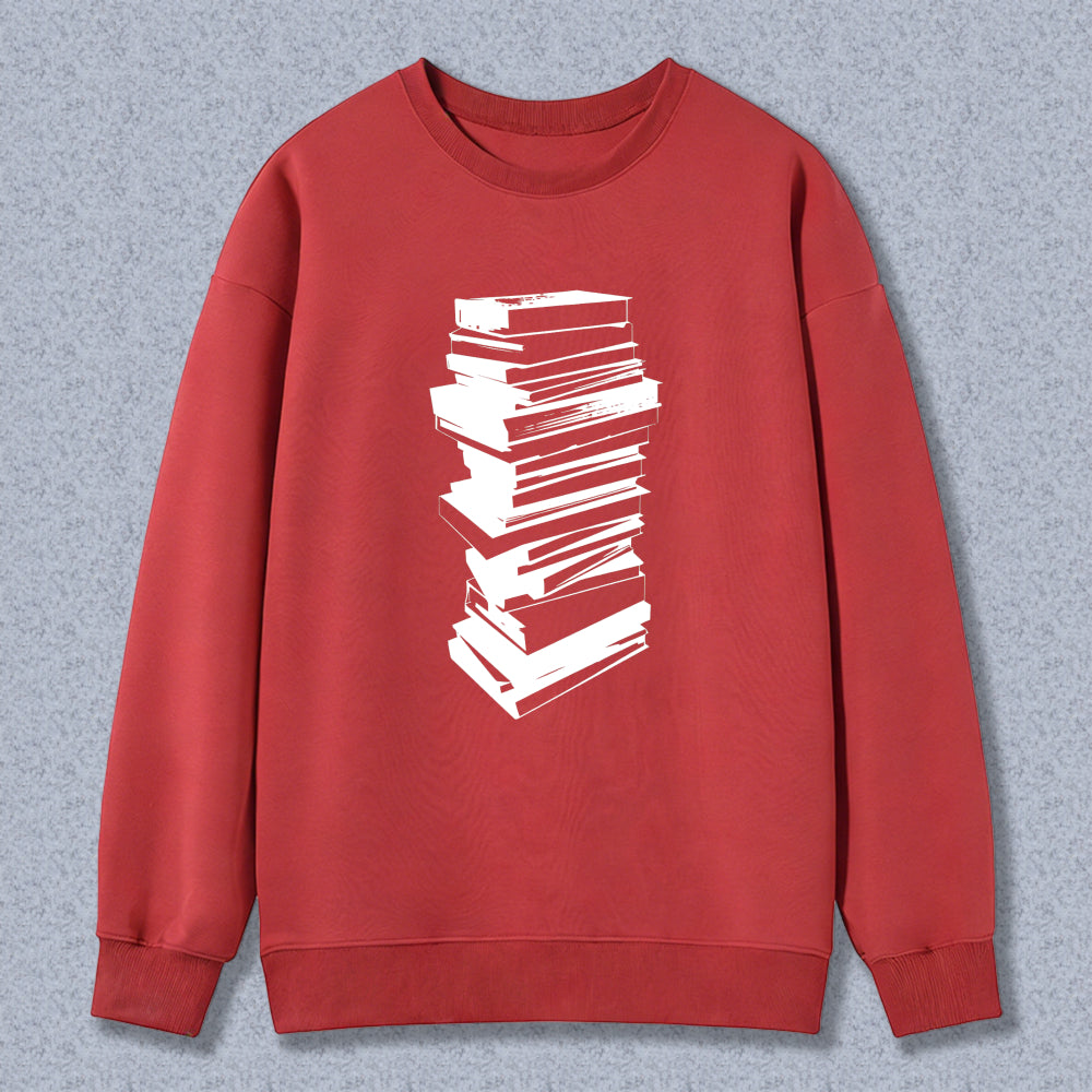 Wardrobecart Stack Of Books Pattern Unisex Classic Sweatshirt