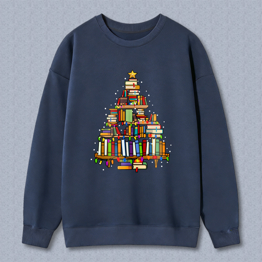 Wardrobecart Book Christmas Tree Unisex Classic Sweatshirt