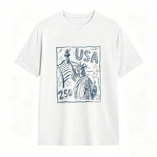Statue Of Liberty Usa Flag 250 T-shirt