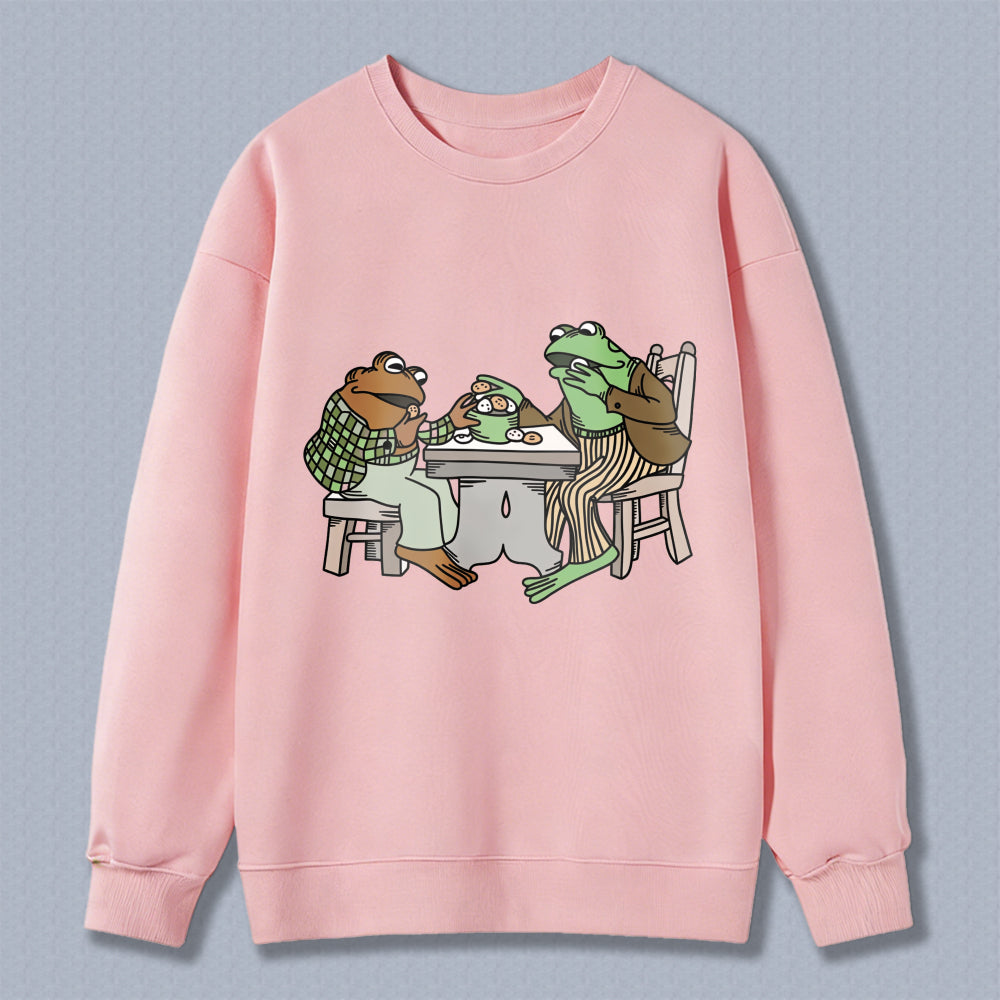Wardrobecart Frogs Eating Pizza At Table Unisex Classic Sweatshirt