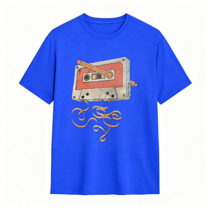 Vintage Cassette Tape Repair Print Funny Graphic T-Shirt