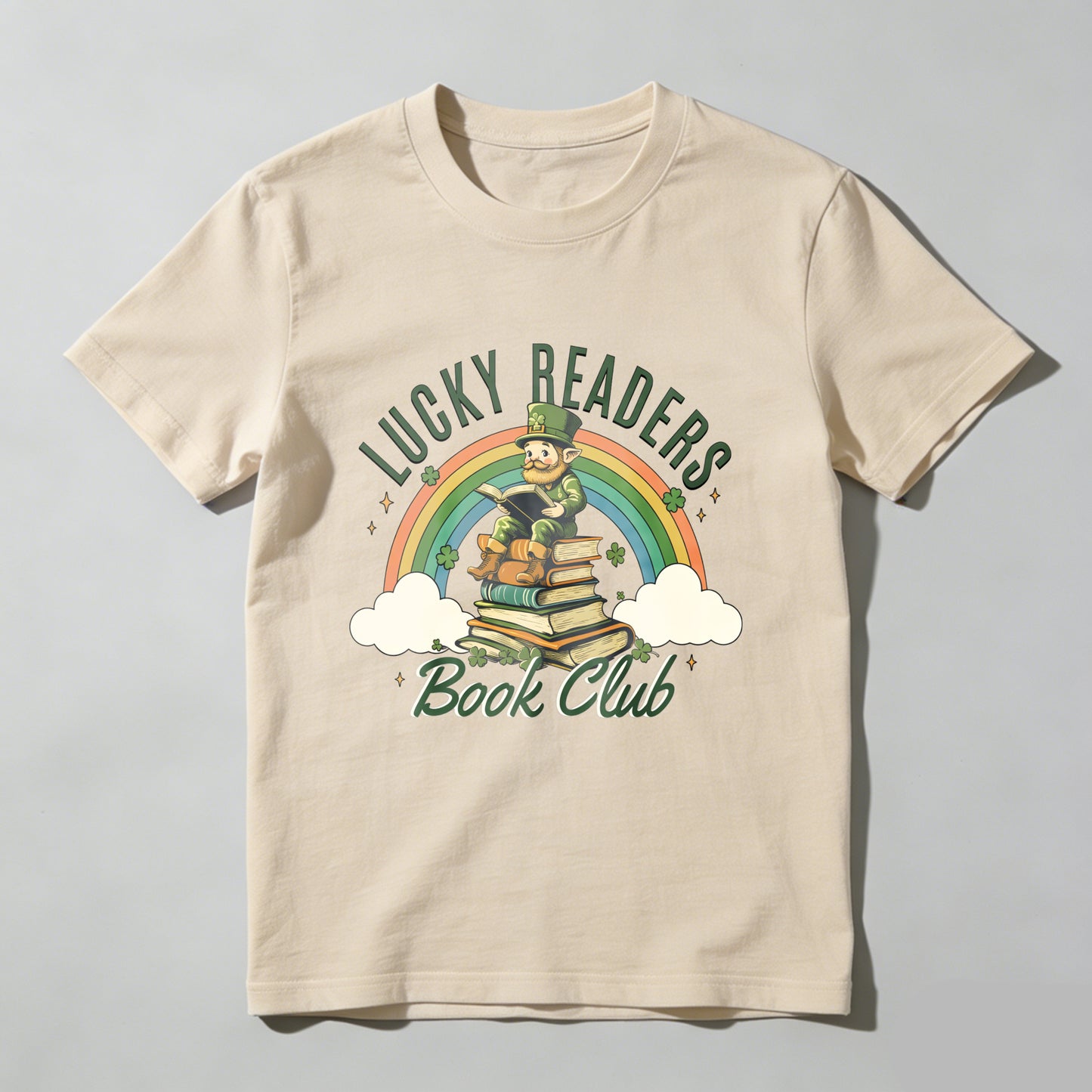 Wardrobecart Lucky Readers Book Club Rainbow Leprechaun Books Unisex Classic T-shirt