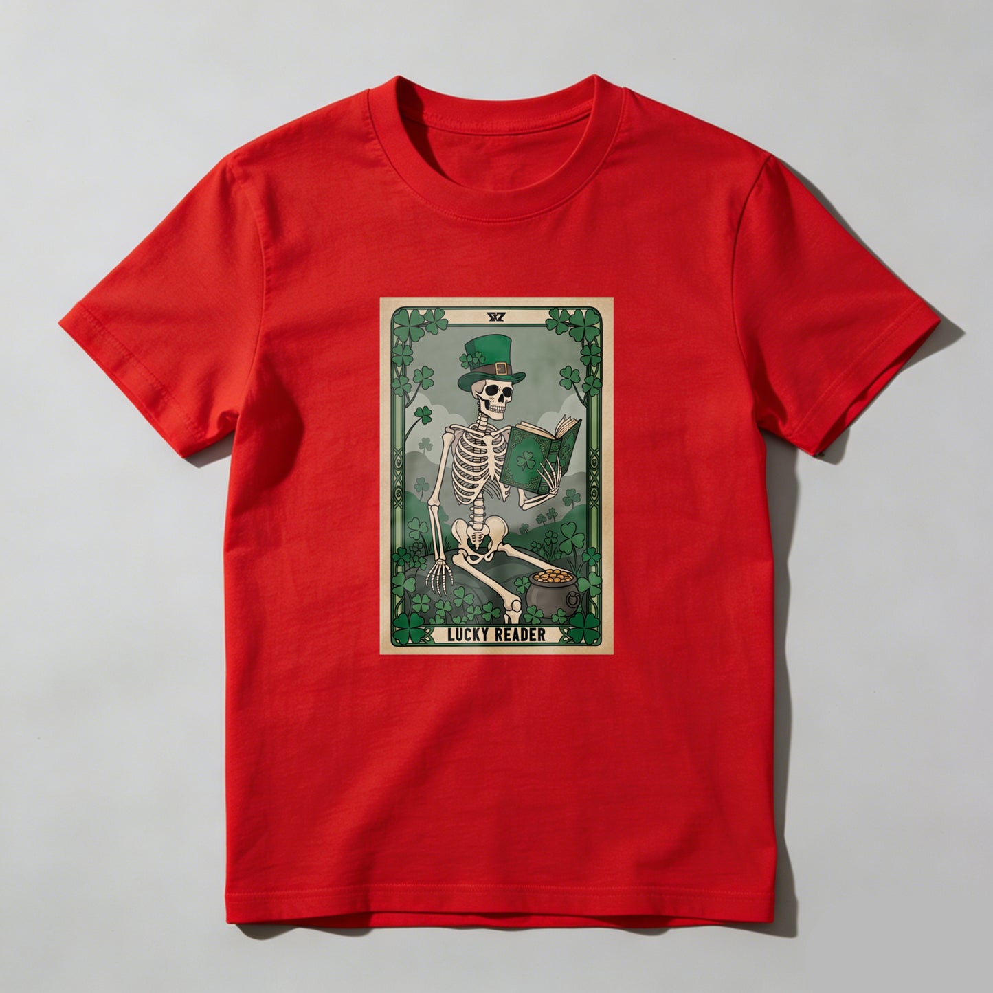 Wardrobecart Skeleton Reading Book In Forest Scene Unisex Classic T-shirt