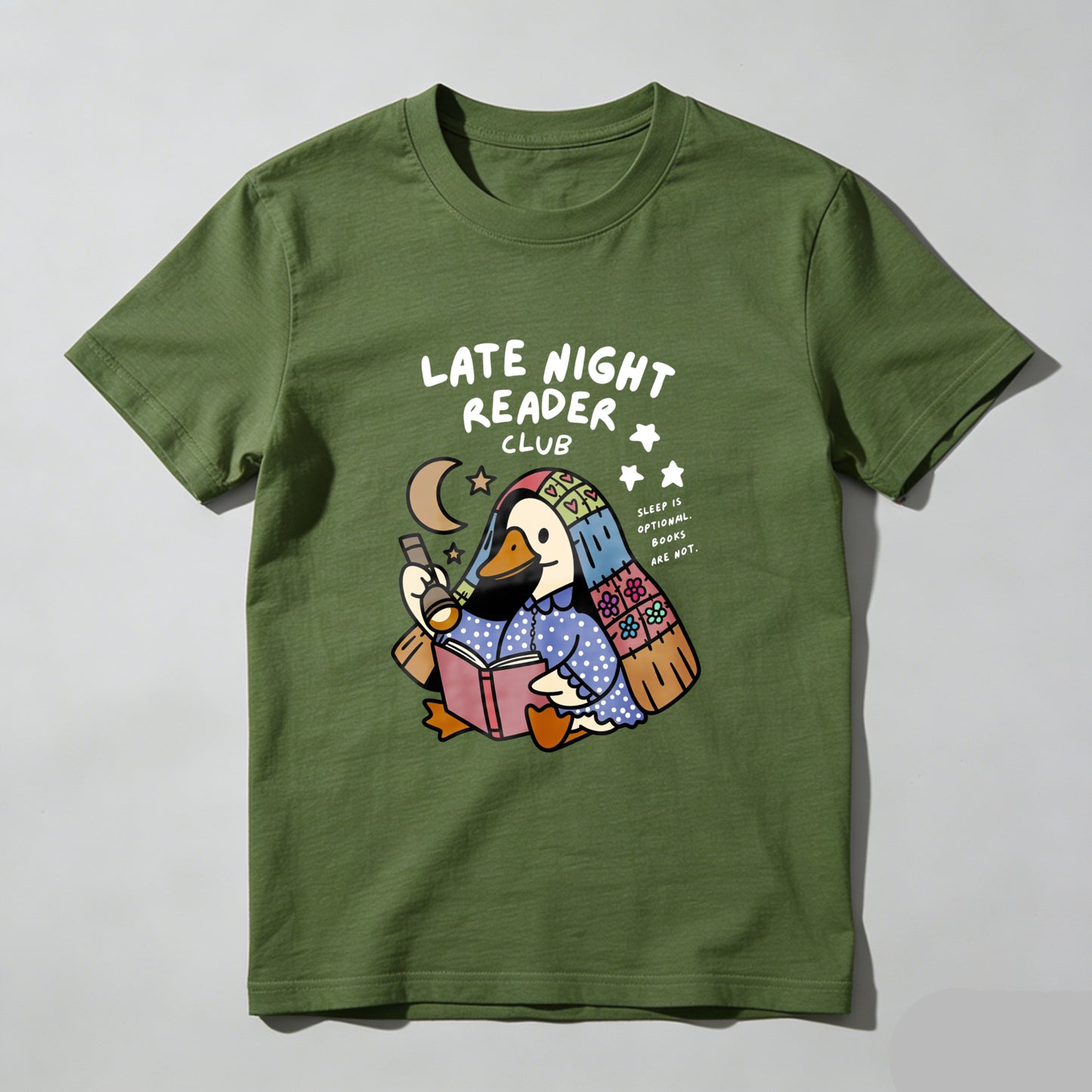 Wardrobecart Late Night Reader Club Duck Reading Book Unisex Classic T-shirt