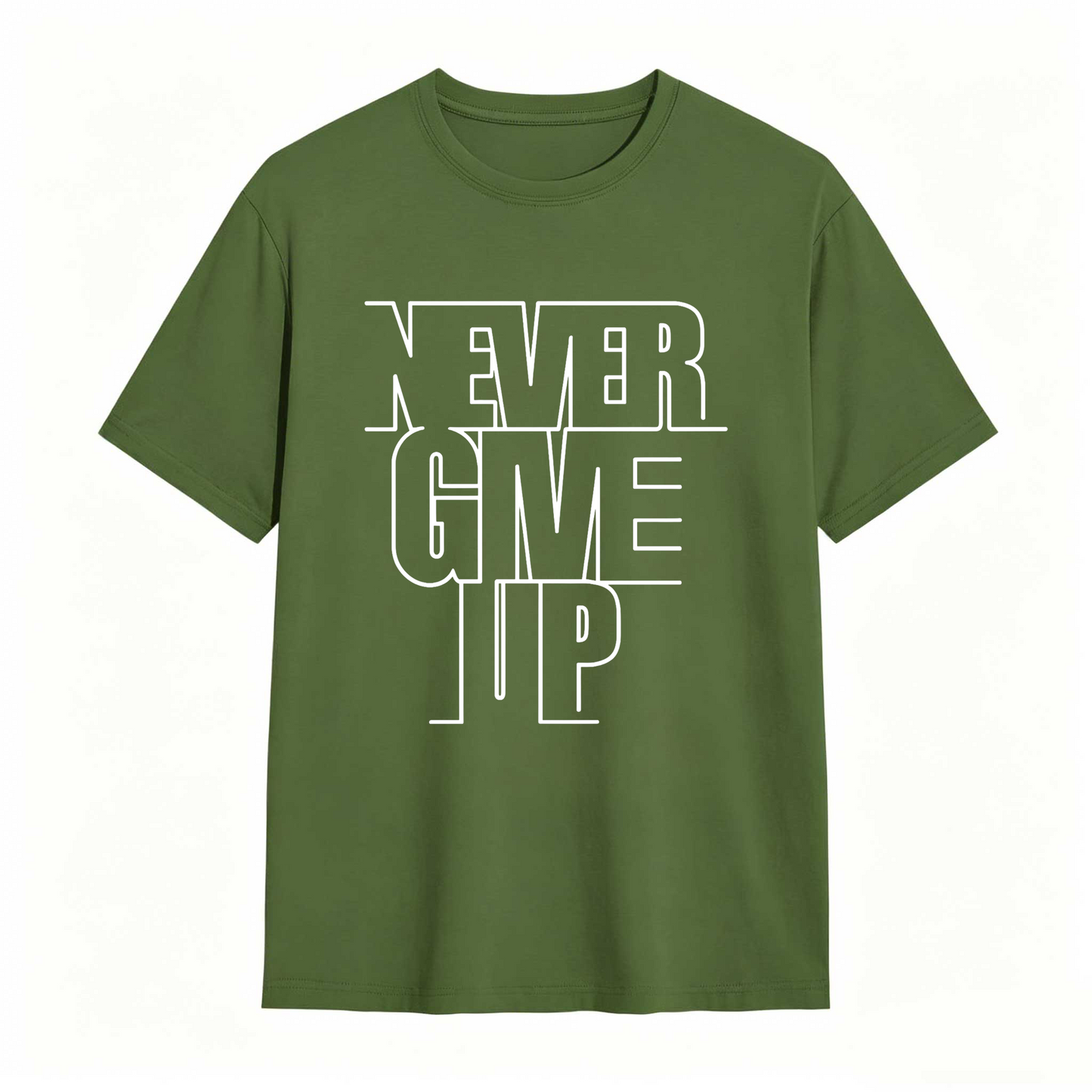 Never Give Up T Shirt 100% cotton