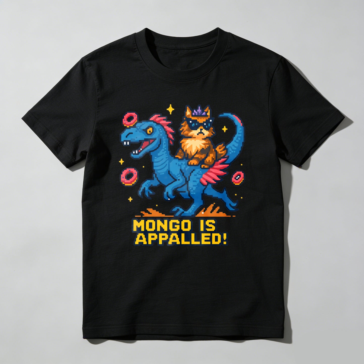 Wardrobecart Cat Riding Dragon With Donuts And Stars Unisex Classic T-shirt