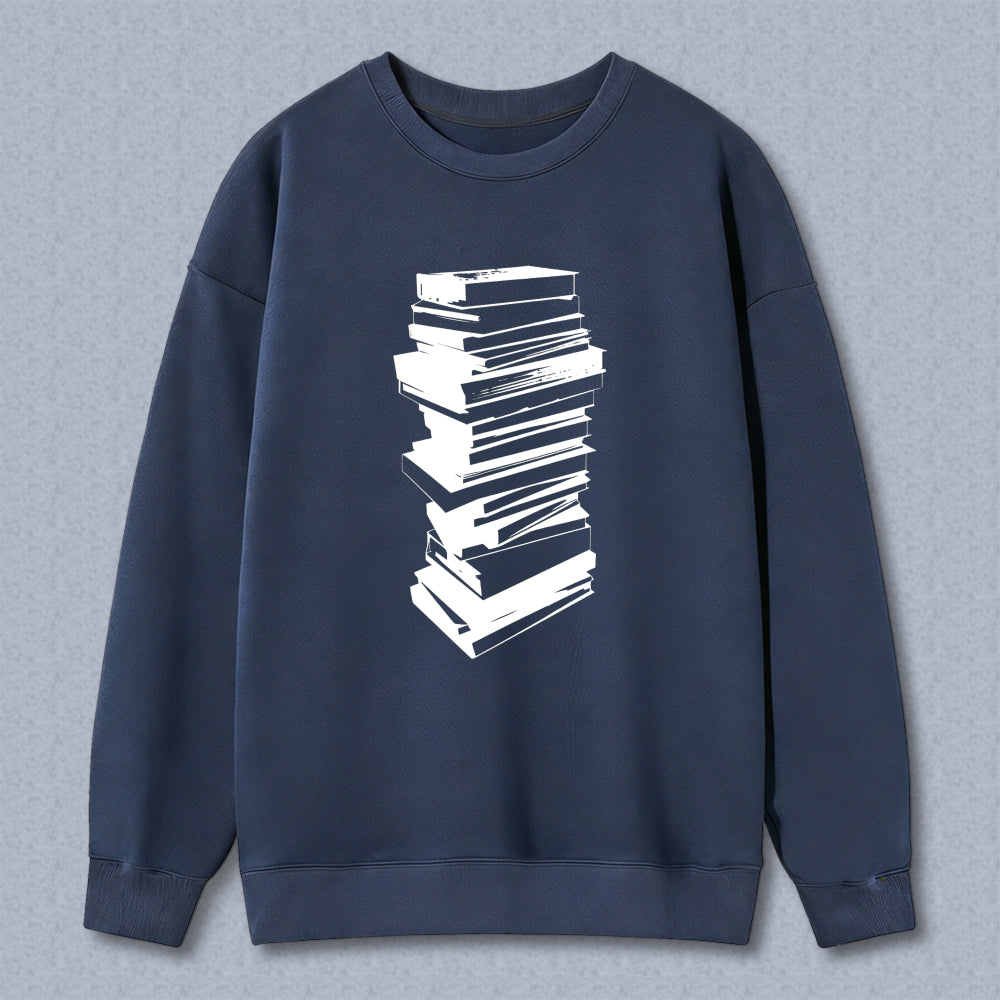 Wardrobecart Stack Of Books Pattern Unisex Classic Sweatshirt