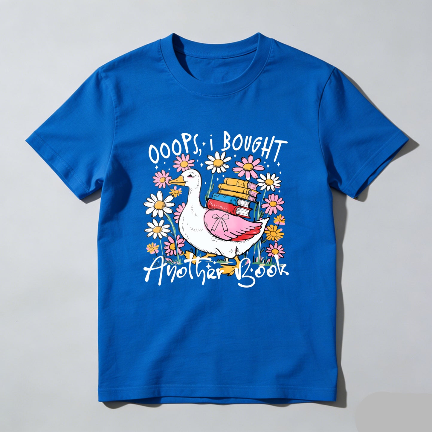 Wardrobecart Duck Carrying Books Among Flowers Unisex Classic T-shirt