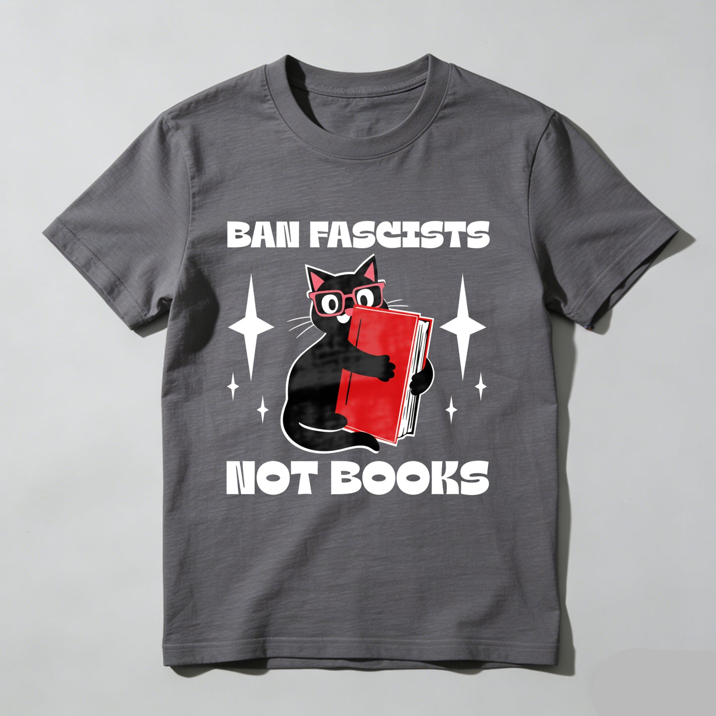 Wardrobecart Ban Fascists Not Books Cat Reading Book Unisex Classic T-shirt