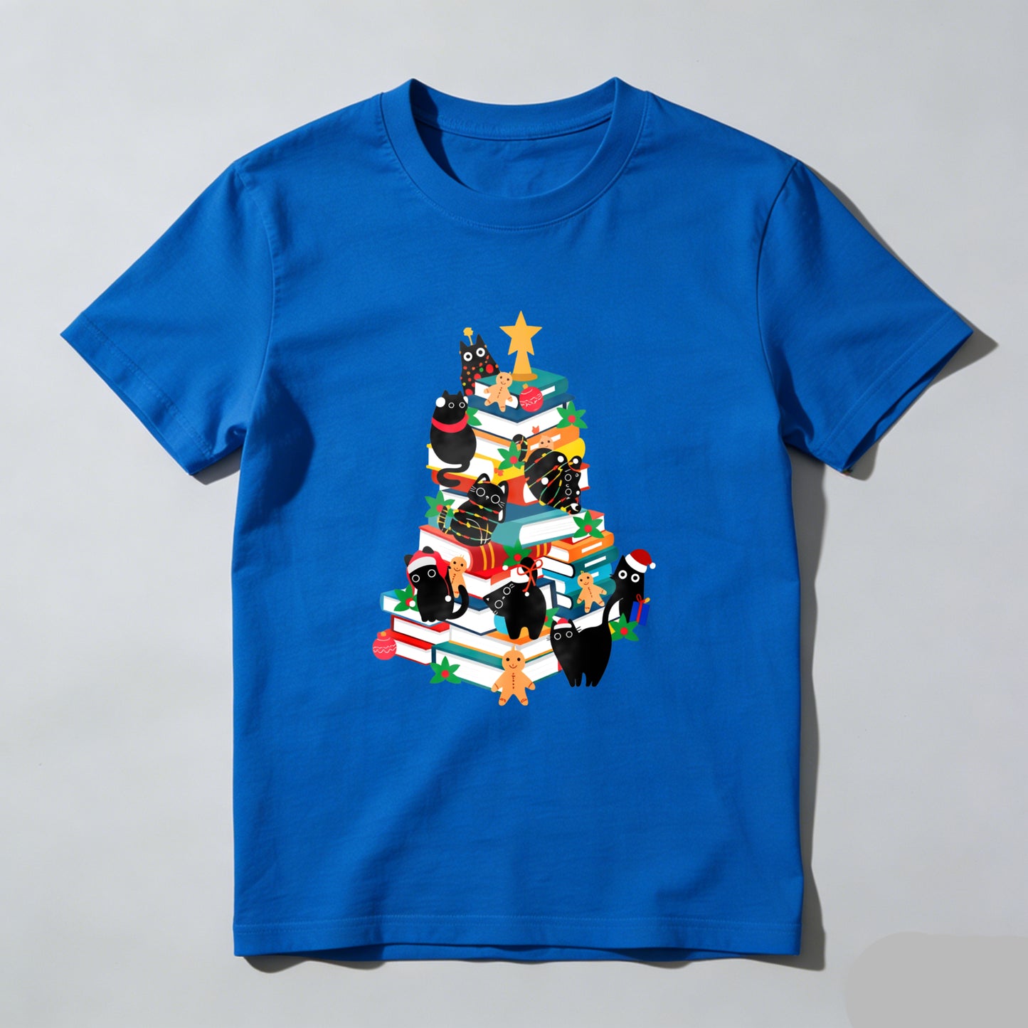 Wardrobecart Christmas Tree Books Cats Stars Gifts Unisex Classic T-shirt