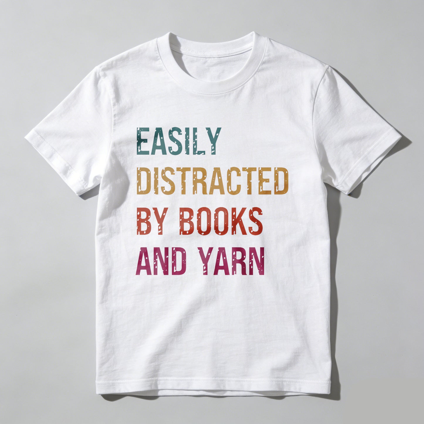 Wardrobecart Easily Distracted By Books And Yarn Unisex Classic T-shirt