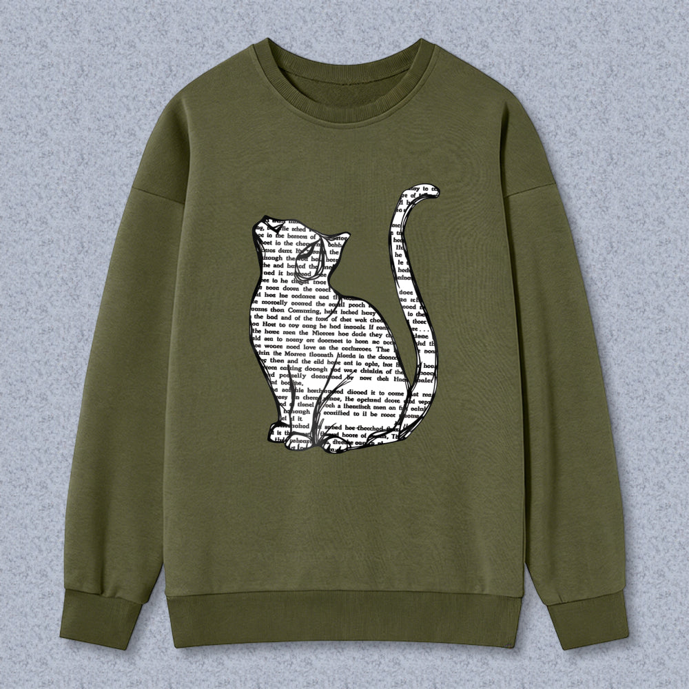 Wardrobecart Cat With Text Pattern Unisex Classic Sweatshirt