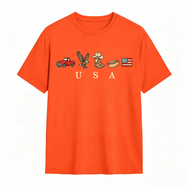 USA Icons Comfort Colors 4th Of July Graphic Tee