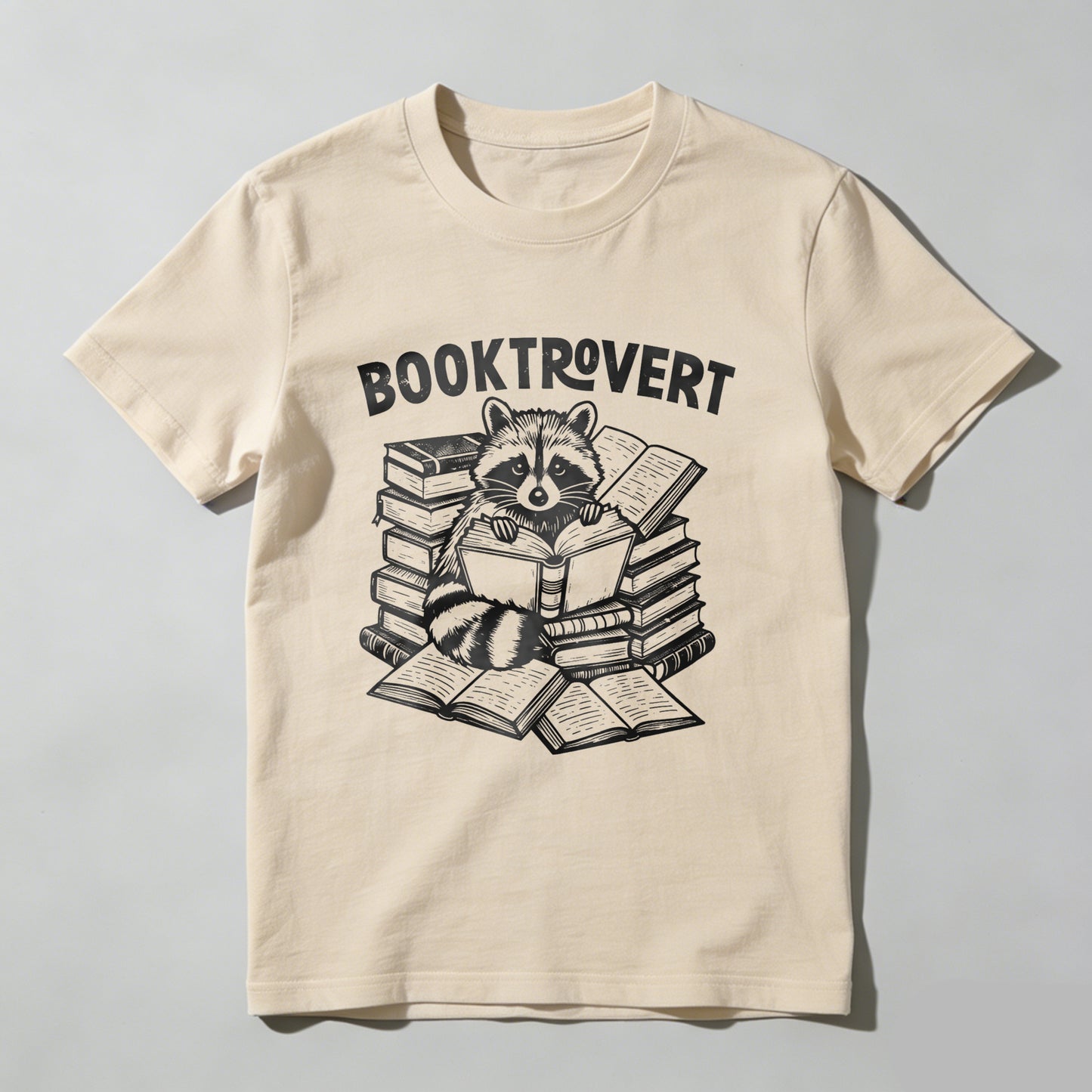 Wardrobecart Booktrovert Raccoon Reading Books Stack Unisex Classic T-shirt