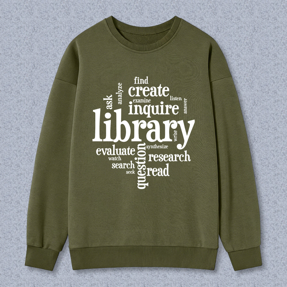 Wardrobecart Library Word Art Design Unisex Classic Sweatshirt