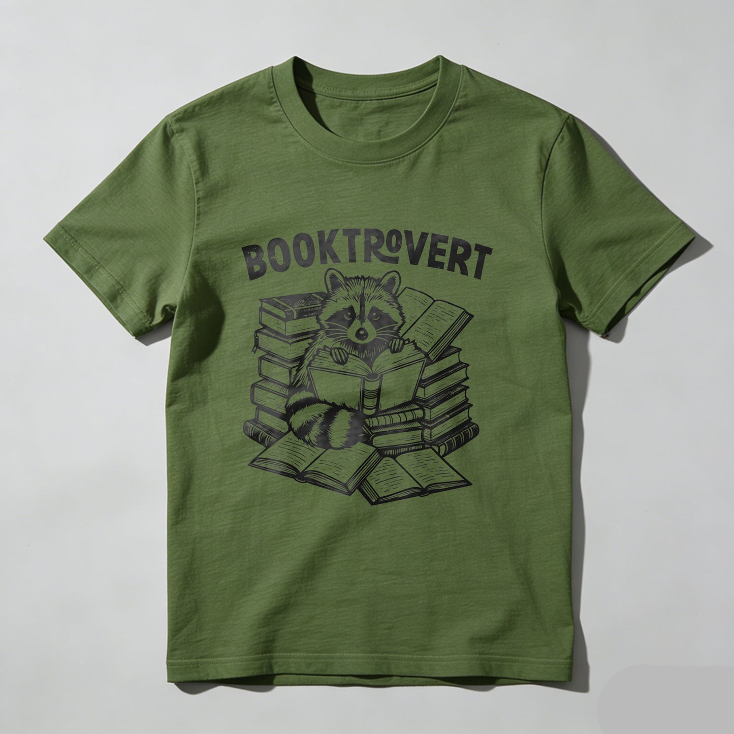 Wardrobecart Booktrovert Raccoon Reading Books Stack Unisex Classic T-shirt