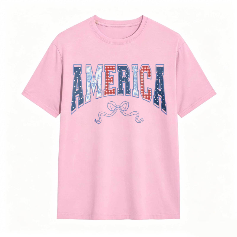 America Patriotic Stars And Stripes Design T-shirt