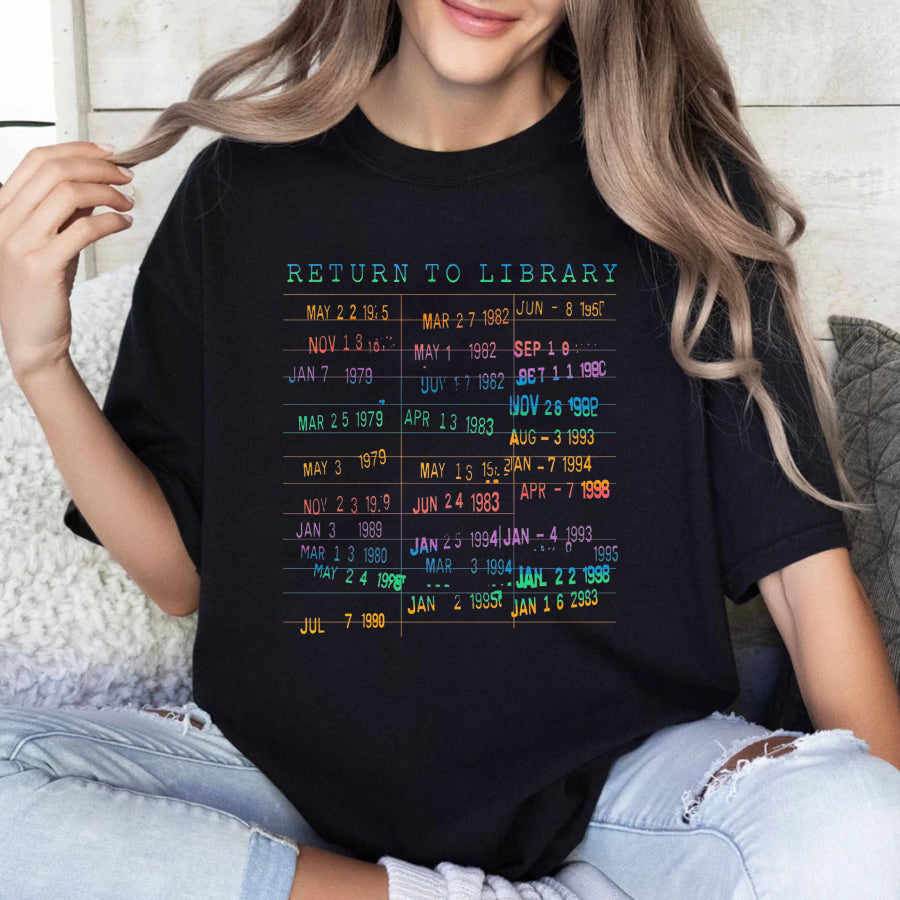 Wardrobecart Return To Library Dates Pattern Unisex Classic T-shirt