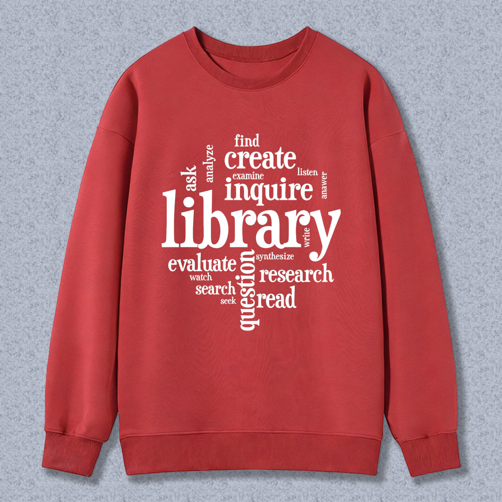 Wardrobecart Library Word Art Design Unisex Classic Sweatshirt