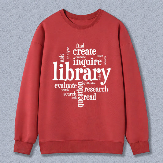 Wardrobecart Library Word Art Design Unisex Classic Sweatshirt