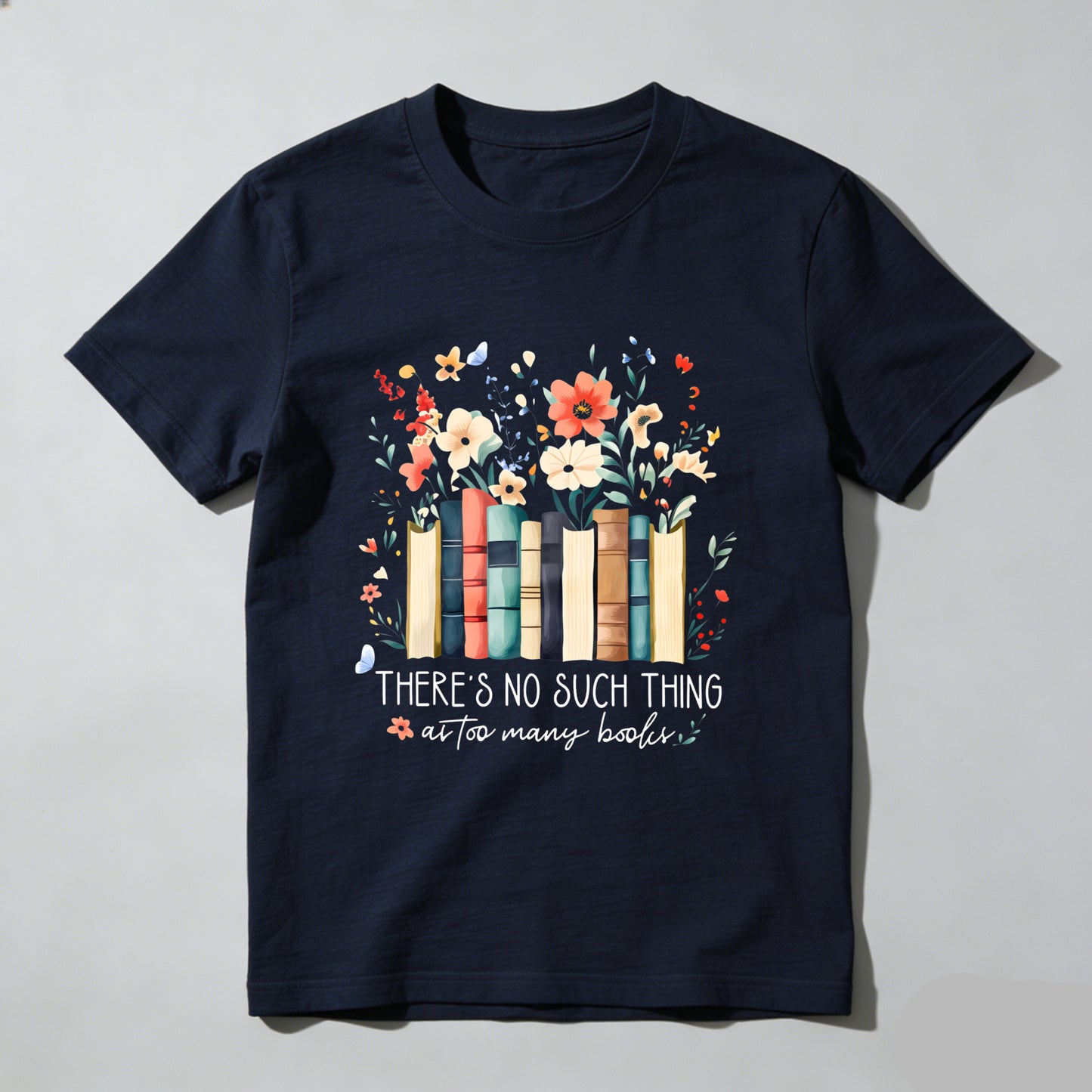 Wardrobecart Books And Flowers With Text Unisex Classic T-shirt
