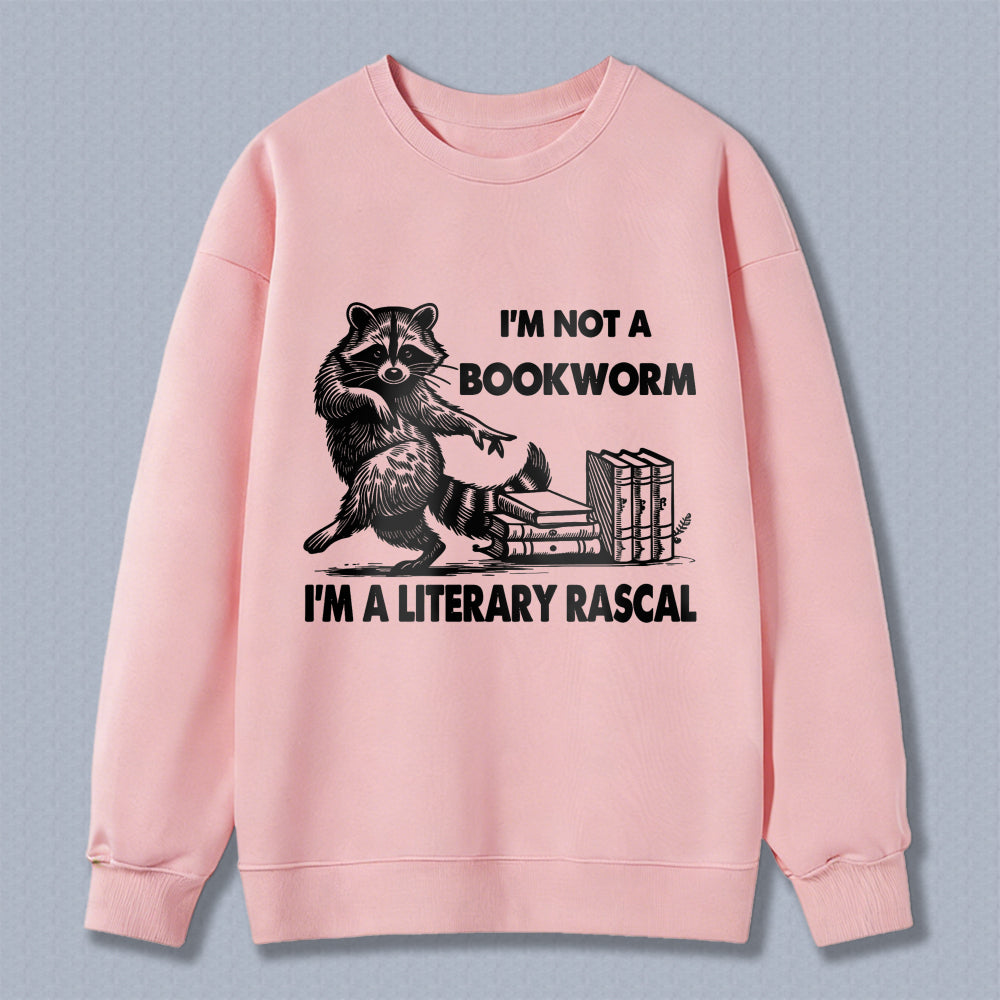 Wardrobecart Raccoon Reading Books I'M Not A Bookworm I'M A Literary Rascal Unisex Classic Sweatshirt