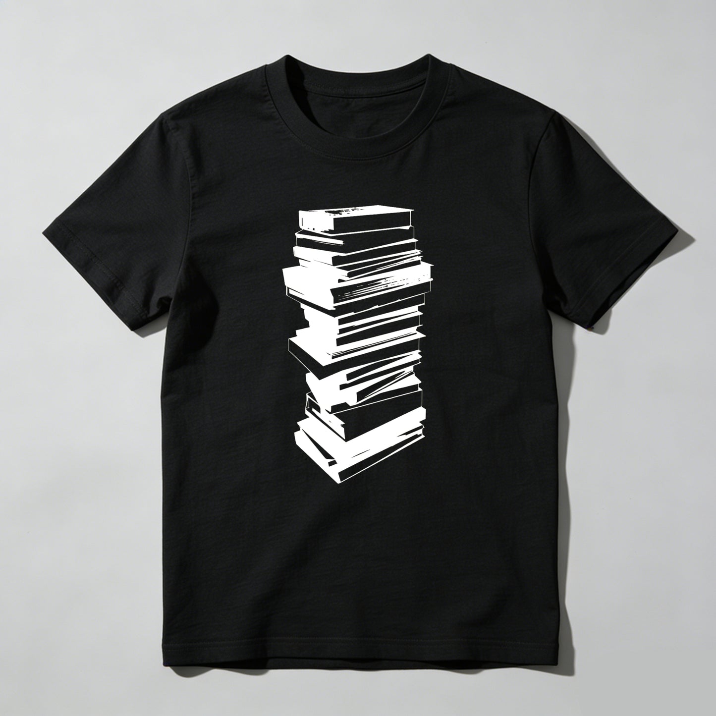 Wardrobecart Stacked Books Graphic Design Print Unisex Classic T-shirt