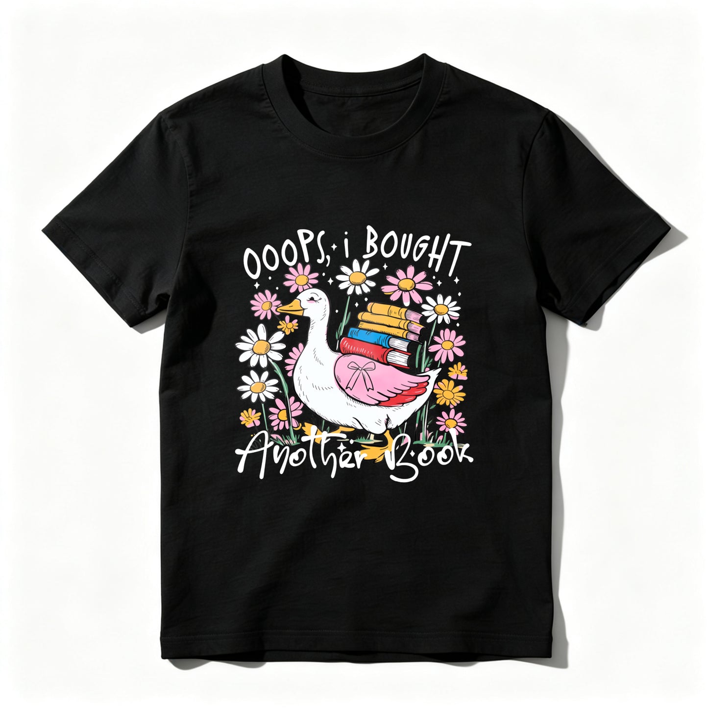 Wardrobecart Duck Carrying Books Among Flowers Unisex Classic T-shirt