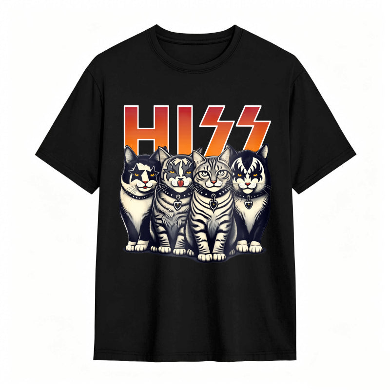 Hiss Funny Cats Kittens Rock T-Shirt