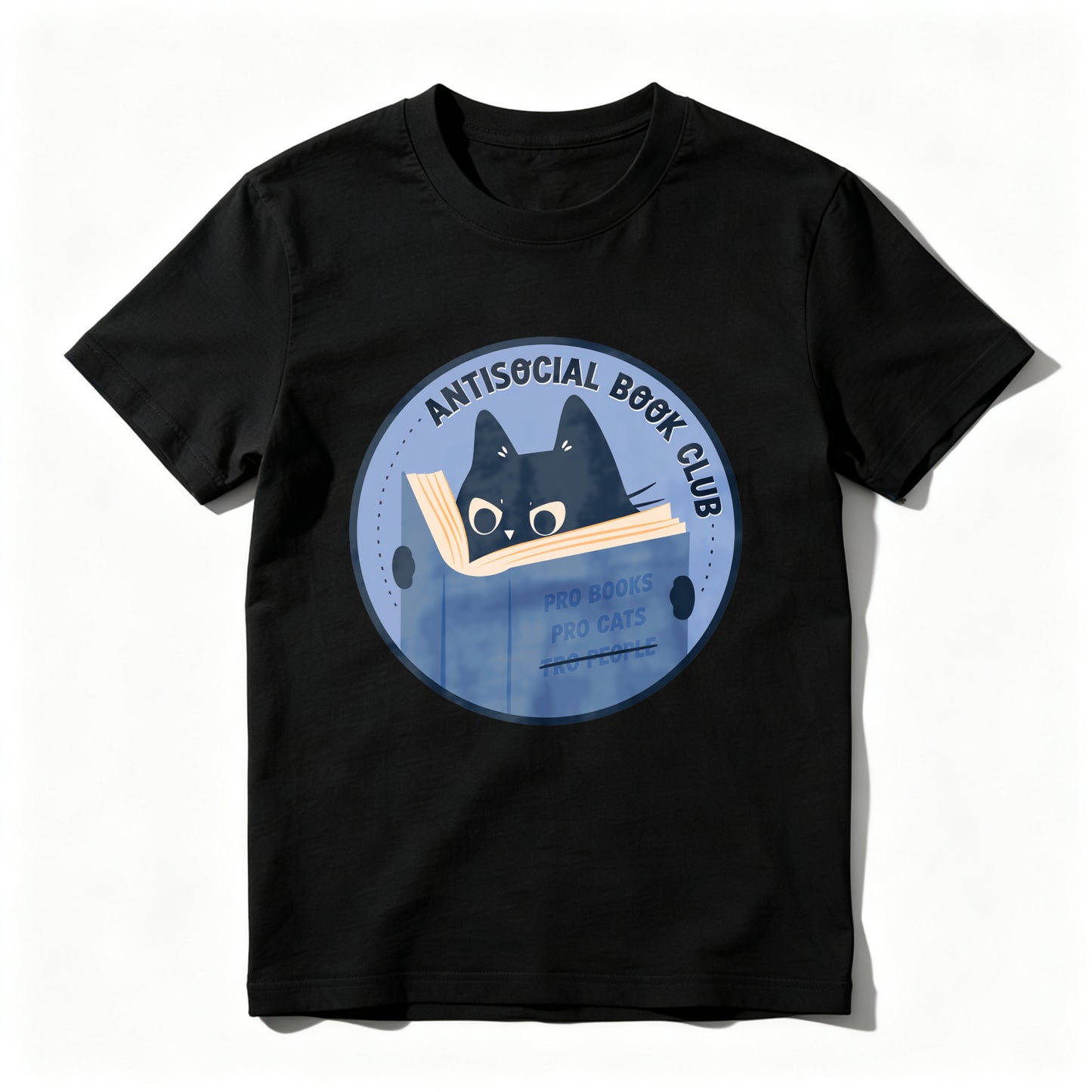 Wardrobecart Antisocial Book Club Cat Reading Book Unisex Classic T-shirt