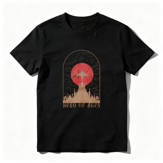 Wardrobecart Hero Of Ages Red Moon Castle Sky Unisex Classic T-shirt