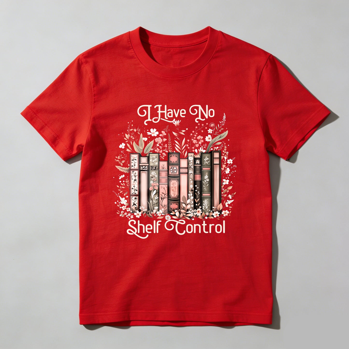Wardrobecart Bookshelf With Flowers And Birds Design Unisex Classic T-shirt