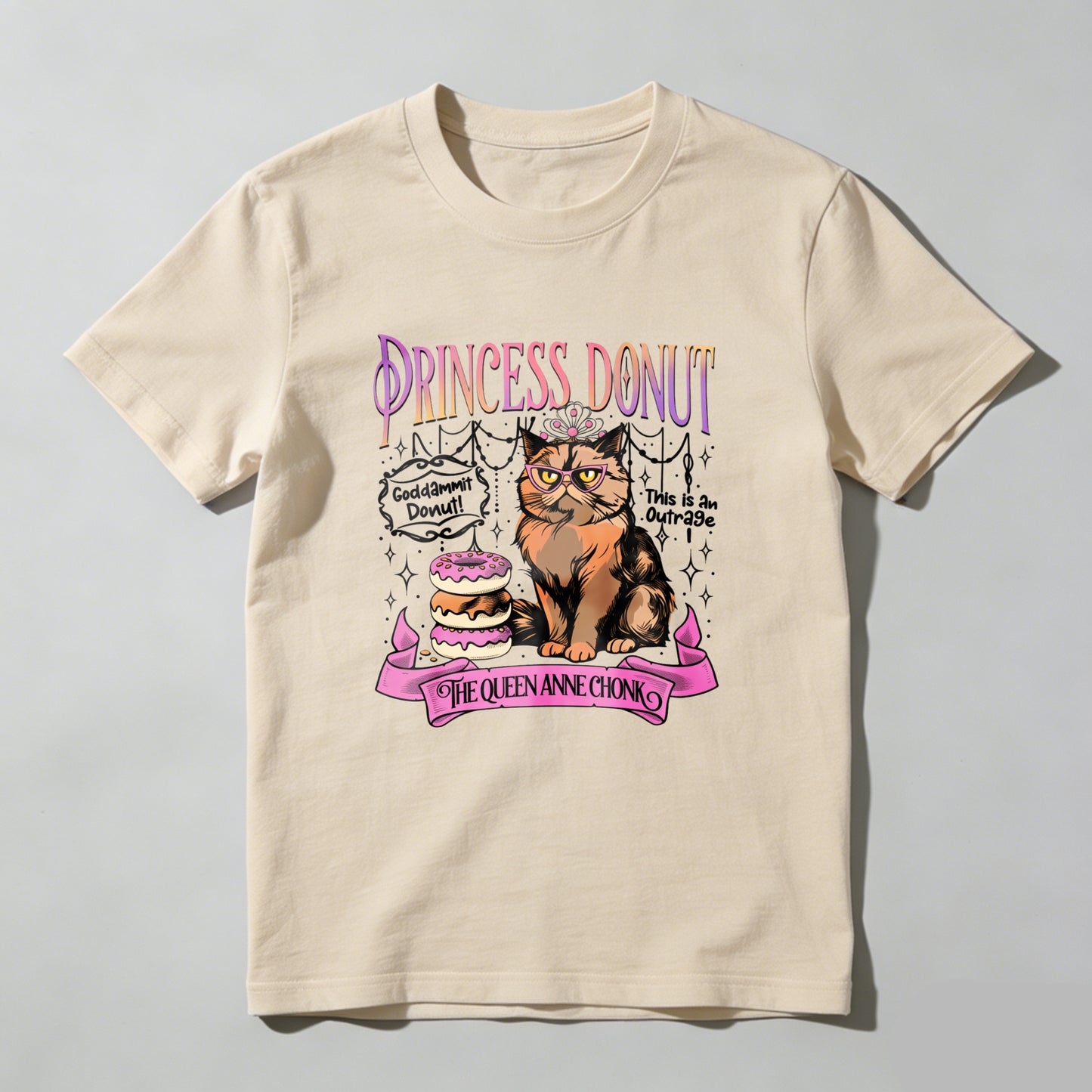 Wardrobecart Princess Donut Cat With Crown And Donuts Unisex Classic T-shirt