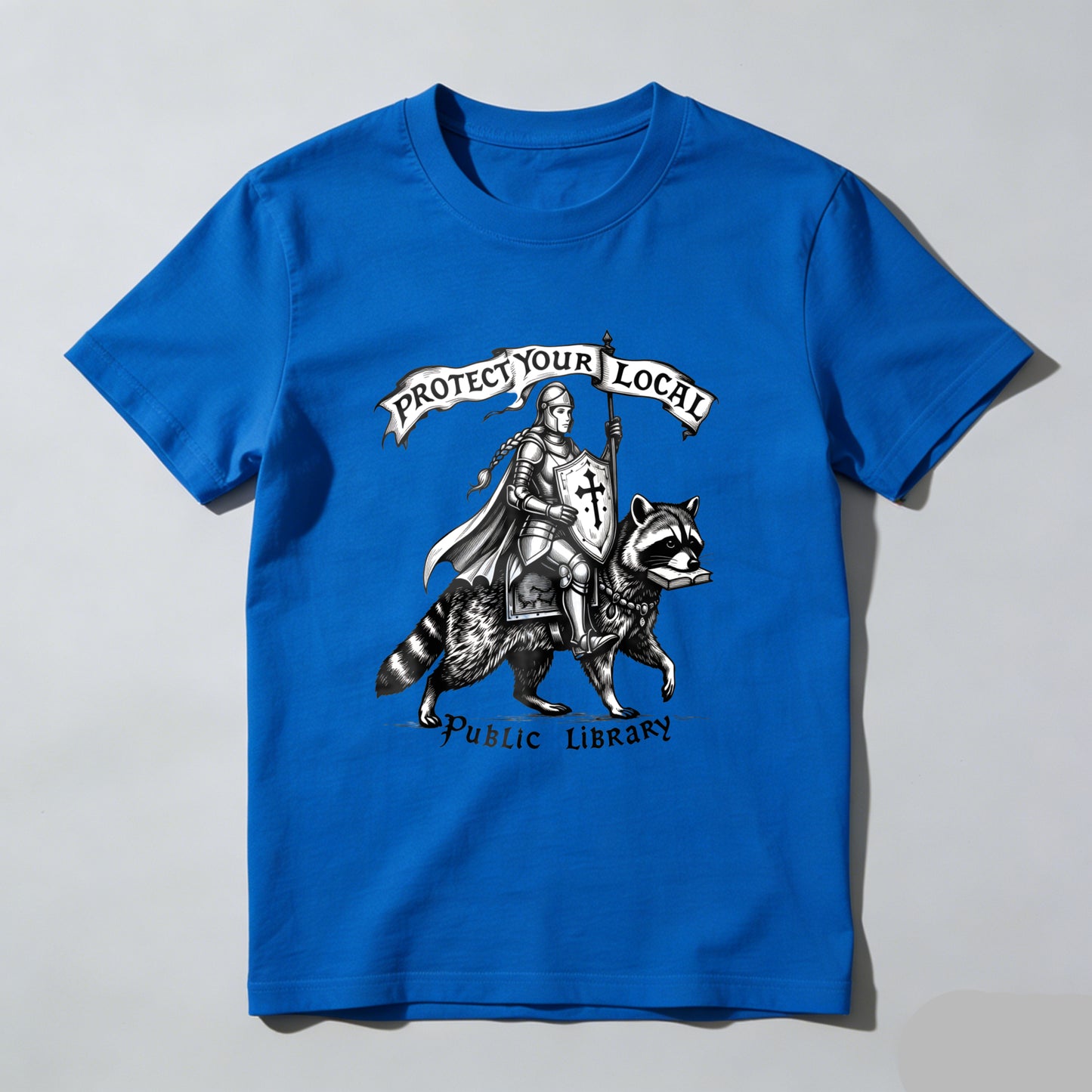 Wardrobecart Knight Riding Raccoon With Sword And Shield Unisex Classic T-shirt