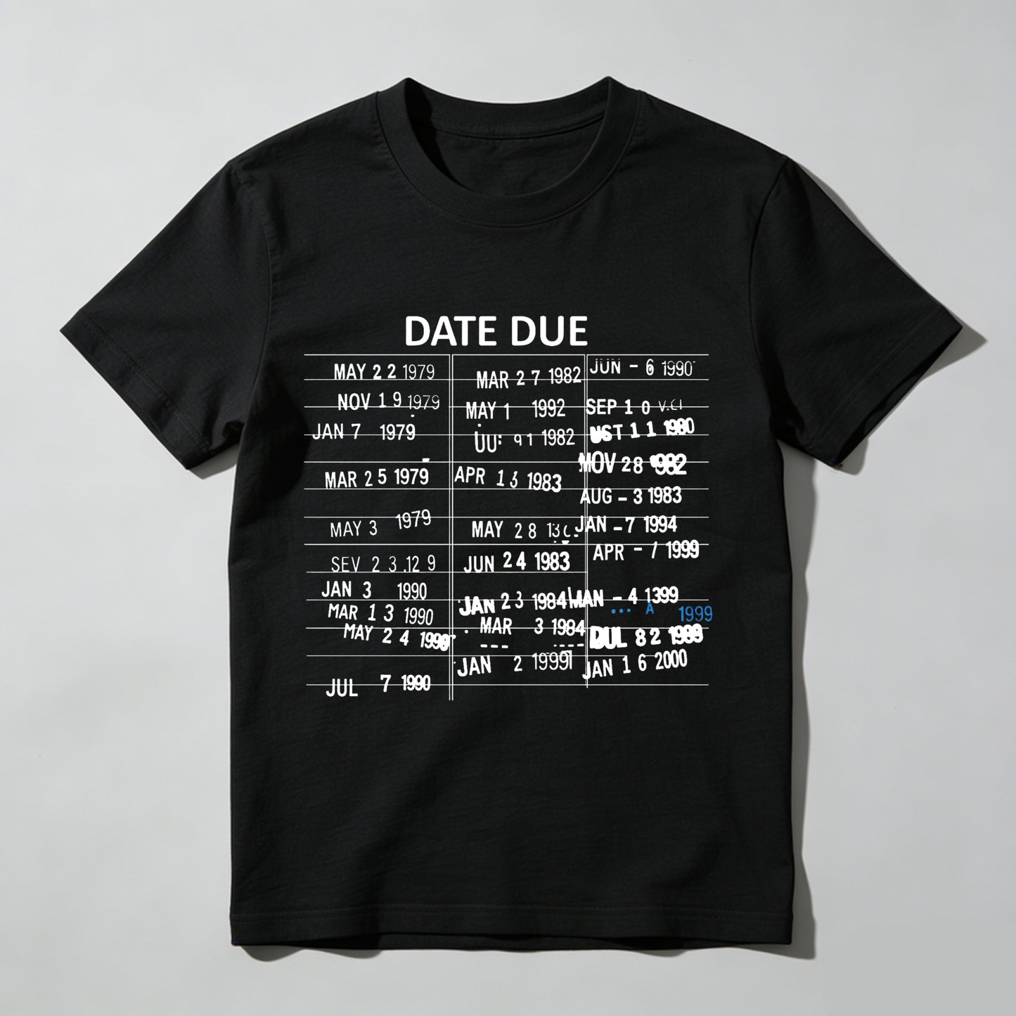 Wardrobecart Date Due Library Card Dates Unisex Classic T-shirt