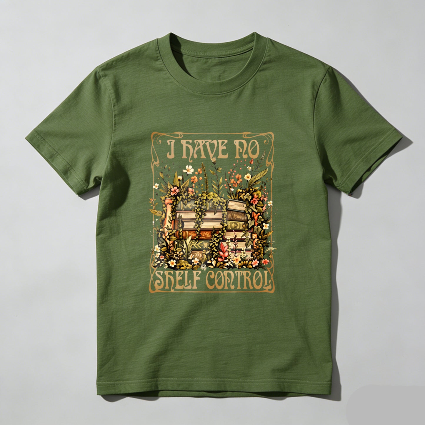 Wardrobecart I Have No Shelf Control Bookshelf Floral Design Unisex Classic T-shirt