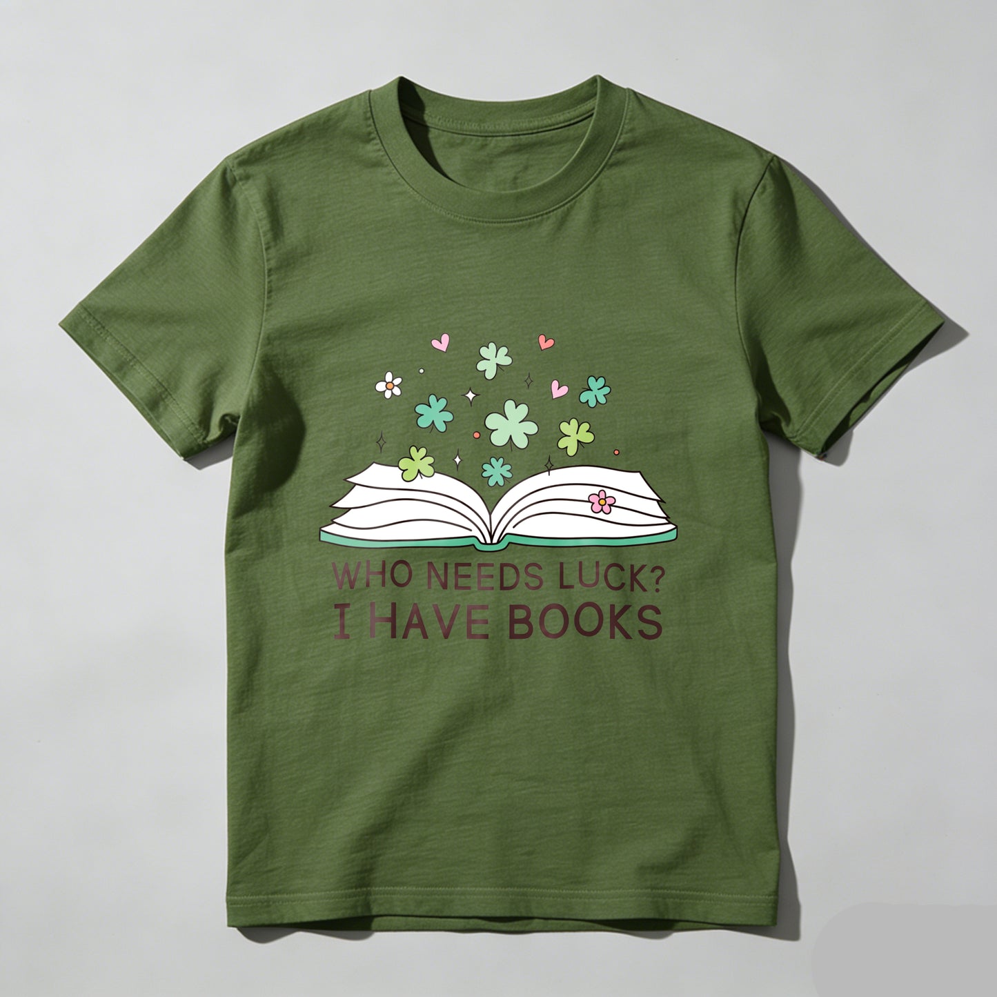 Wardrobecart Open Book With Flowers And Text Unisex Classic T-shirt