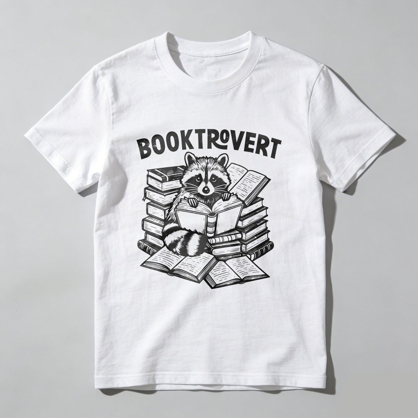 Wardrobecart Booktrovert Raccoon Reading Books Stack Unisex Classic T-shirt