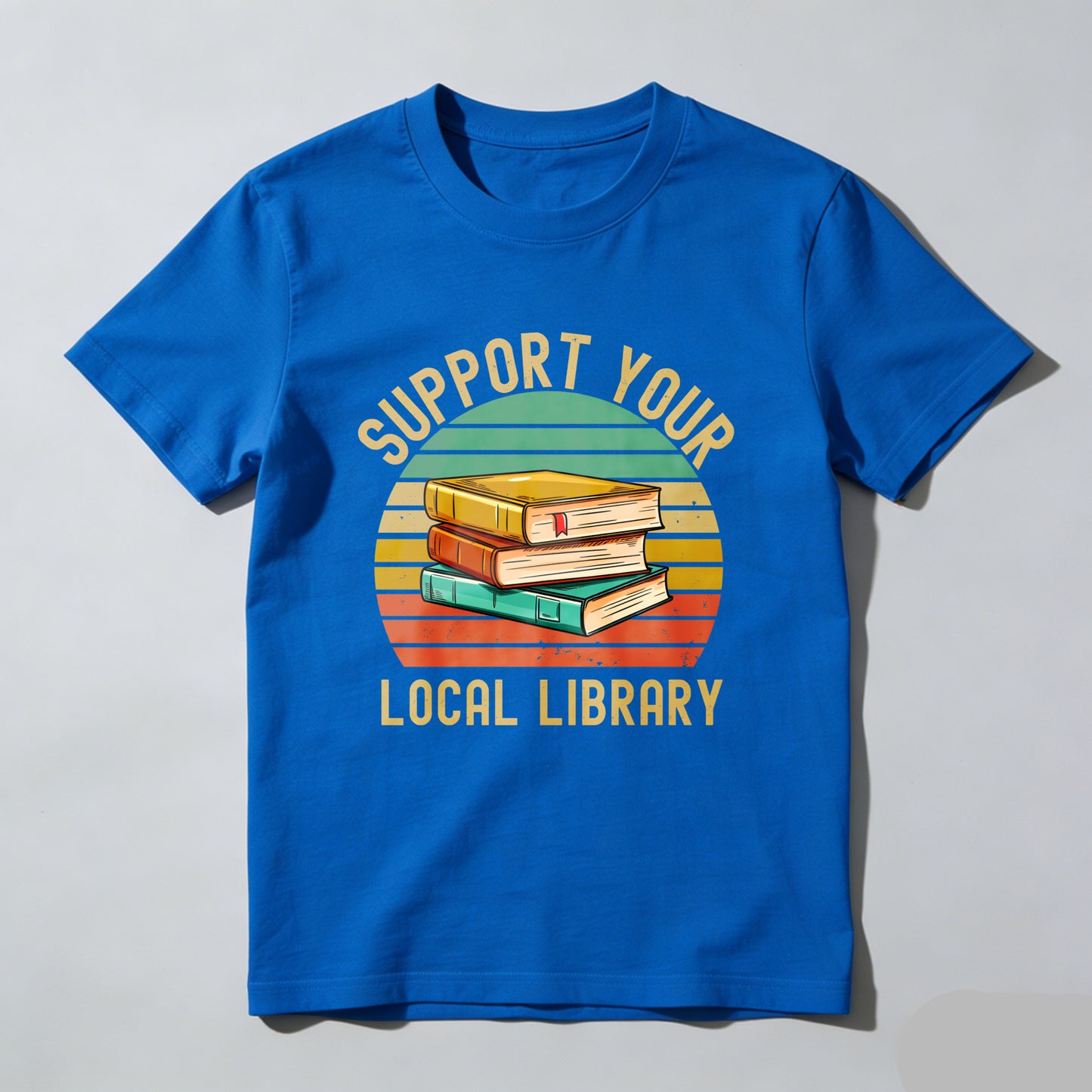 Wardrobecart Support Your Local Library Books Stack Sunset Unisex Classic T-shirt