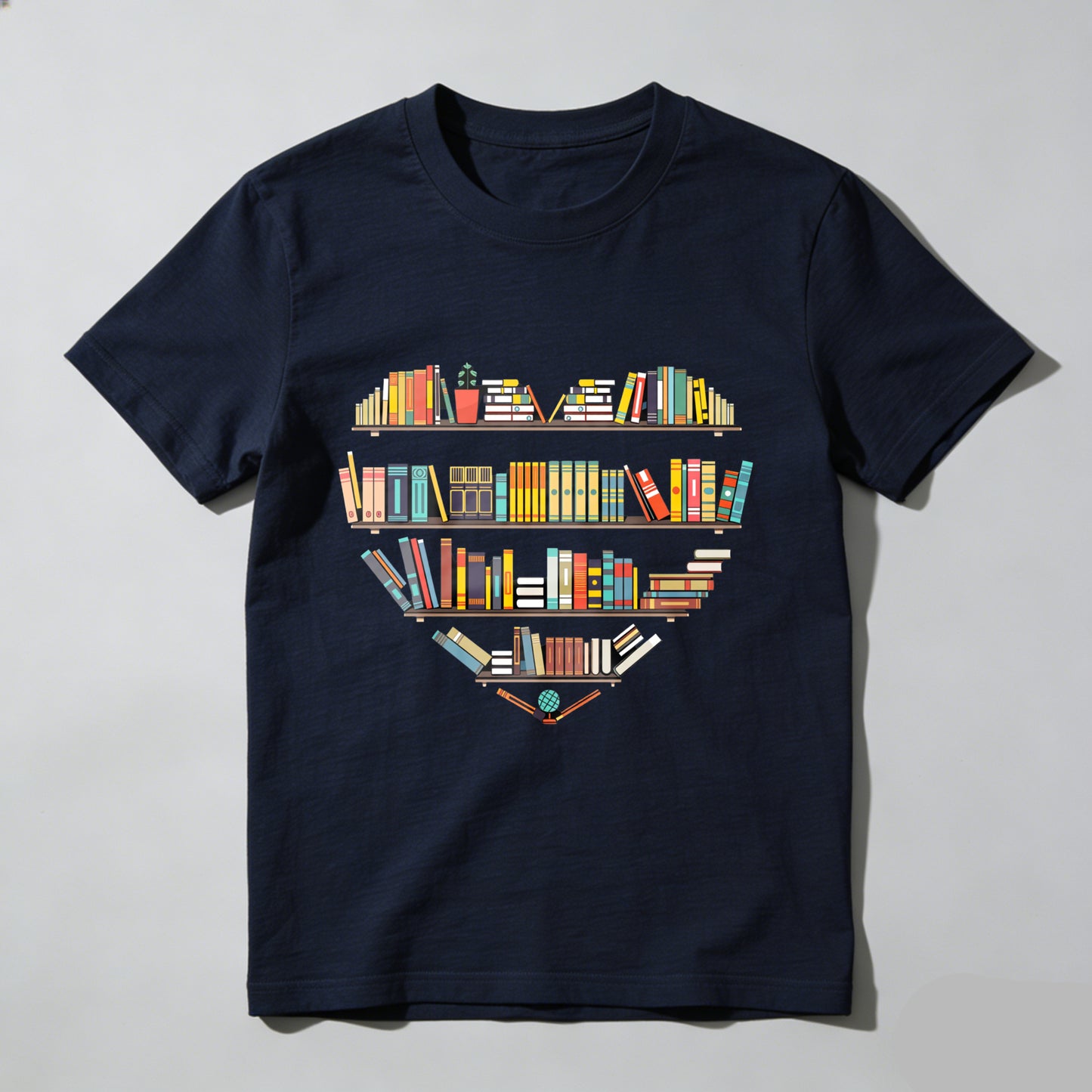 Wardrobecart Bookshelf Design With Colorful Books Unisex Classic T-shirt