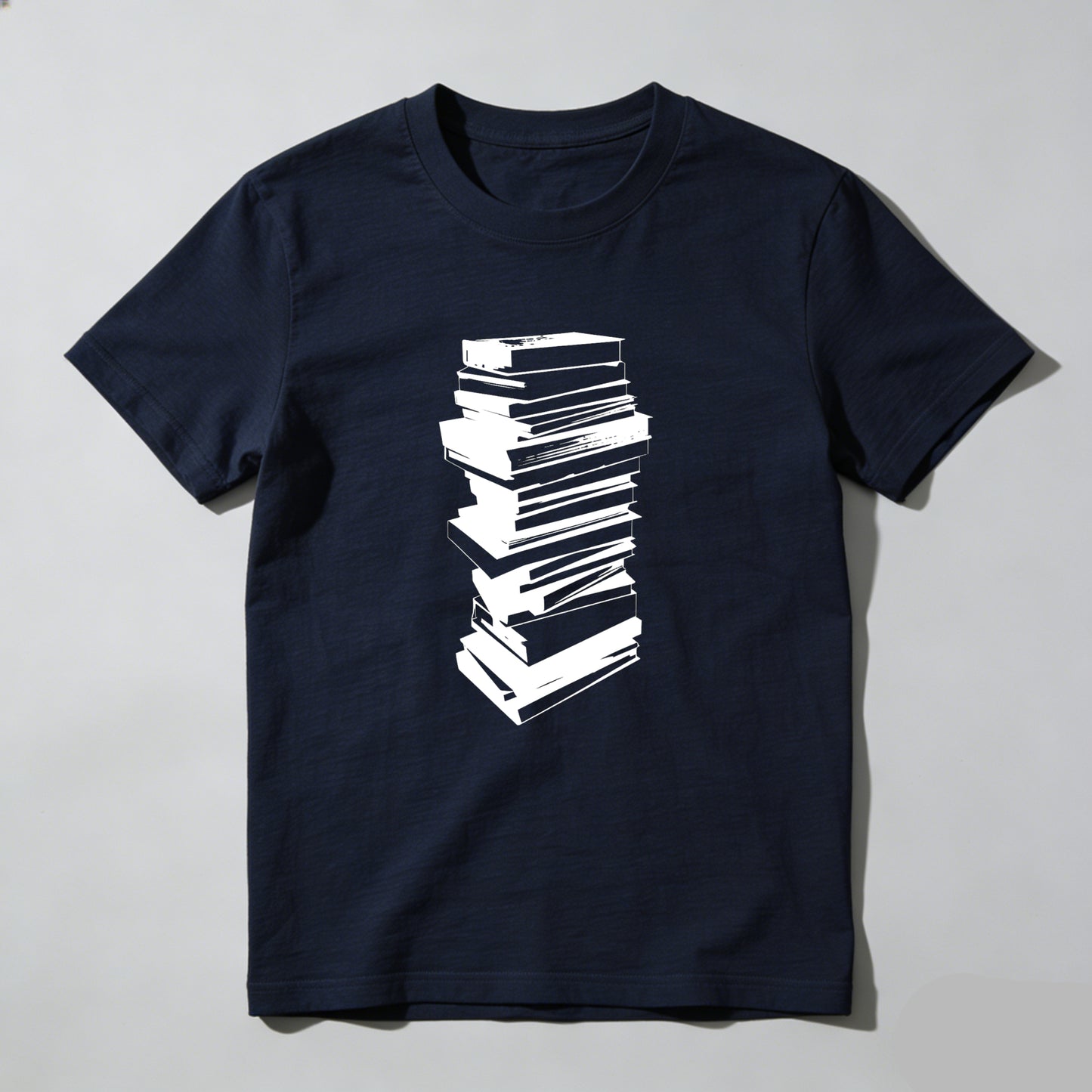 Wardrobecart Stacked Books Graphic Design Print Unisex Classic T-shirt