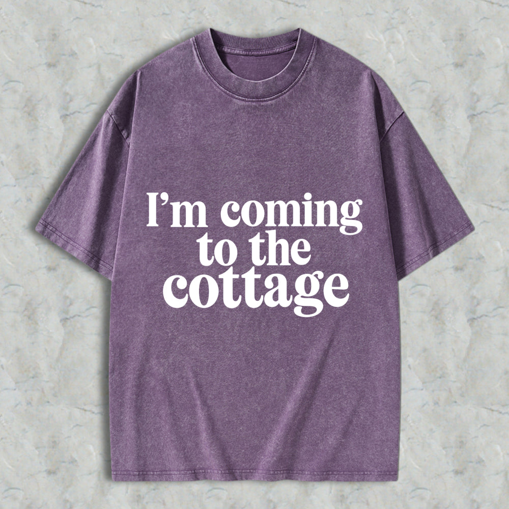 Wardrobecart Im Coming To The Cottage Unisex Washed T-shirt