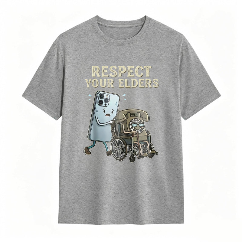 Respect Your Elders Gadget Evolution Humor Graphic Tee