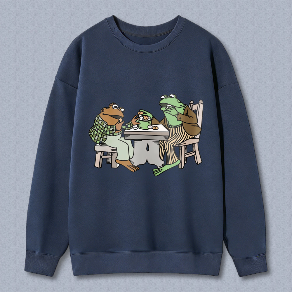 Wardrobecart Frogs Eating Pizza At Table Unisex Classic Sweatshirt