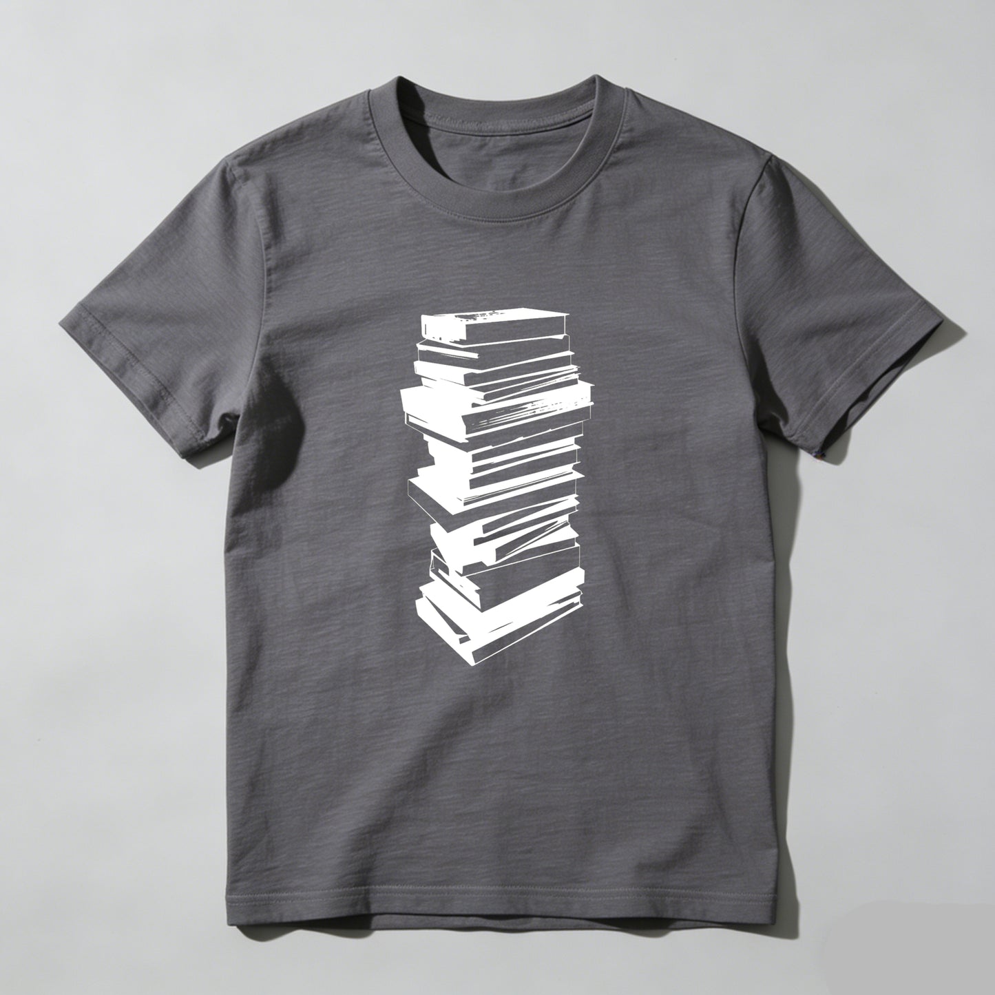 Wardrobecart Stacked Books Graphic Design Print Unisex Classic T-shirt