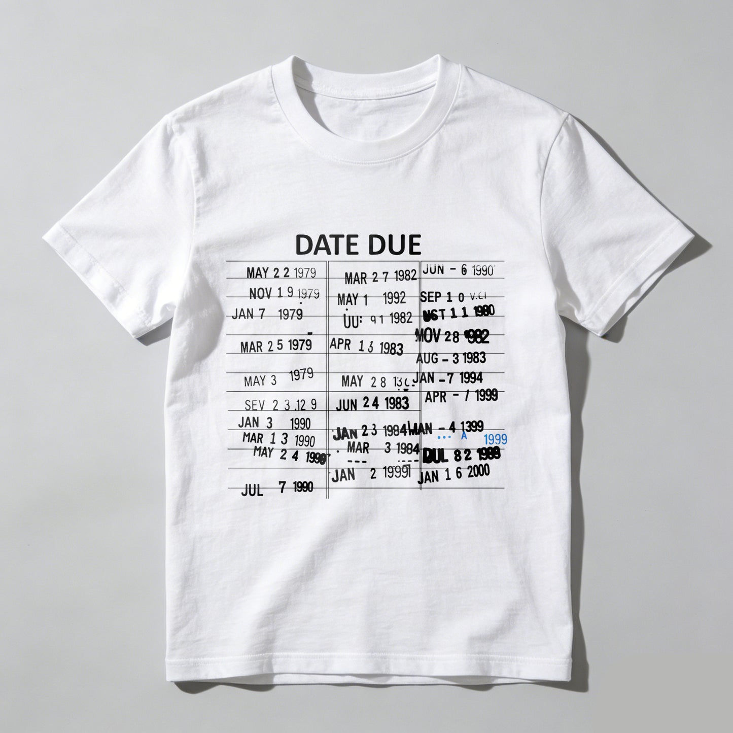 Wardrobecart Date Due Library Card Dates Unisex Classic T-shirt