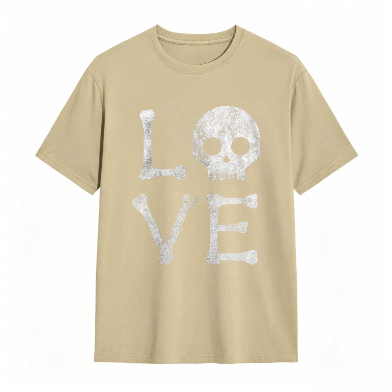 Vintage Love Skull Funny Graphic Tee