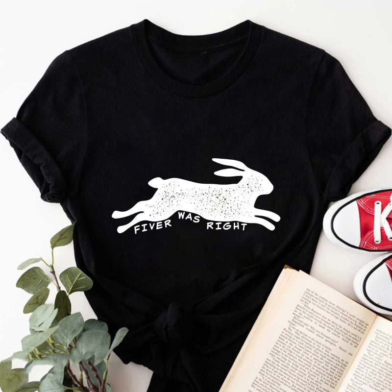 Wardrobecart Fiver Was Right Rabbit Print Unisex Classic T-shirt